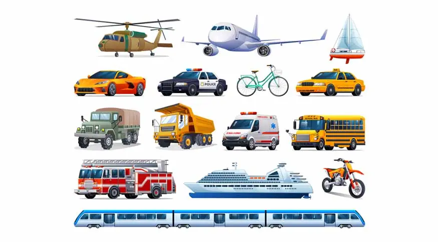 Transport Vehicle Names in English for Kids A Complete Guide to Learning About Vehicles